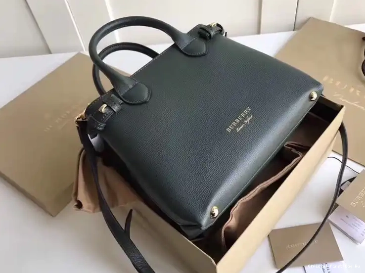 Official First Bag Ru Leather House in Burberry Banner Check and Small The 0529